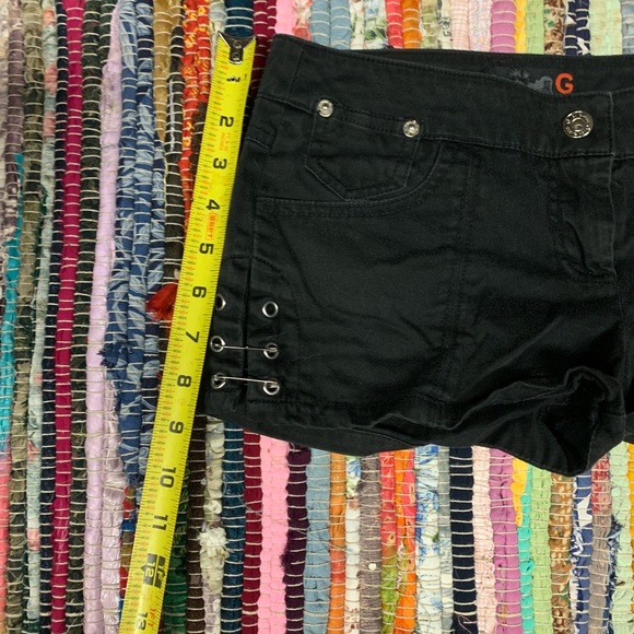 G by Guess Black Jean Shorts with Distressed Hem - Picture 4 of 4